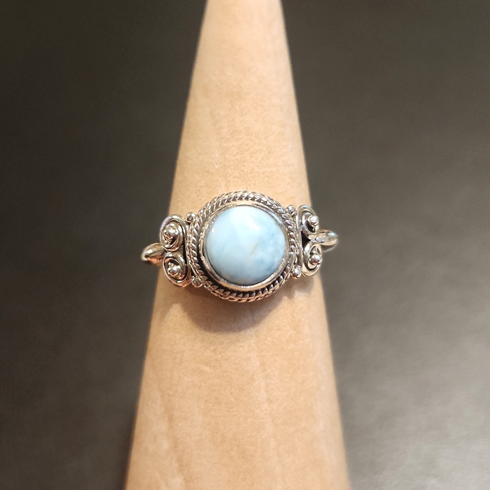 NEW Genuine Sterling Silver & Larimar Ring - Picture 3 of 6